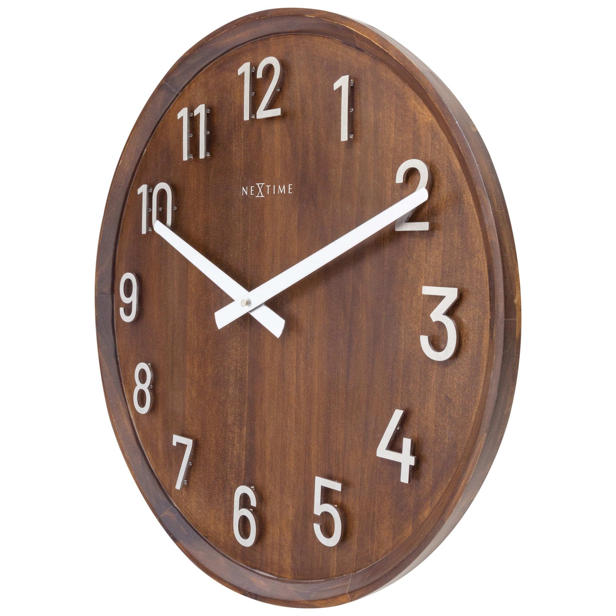nextime-precious-wanduhr-50-cm-holz-metall-lautlos-braun-schwarz image 5