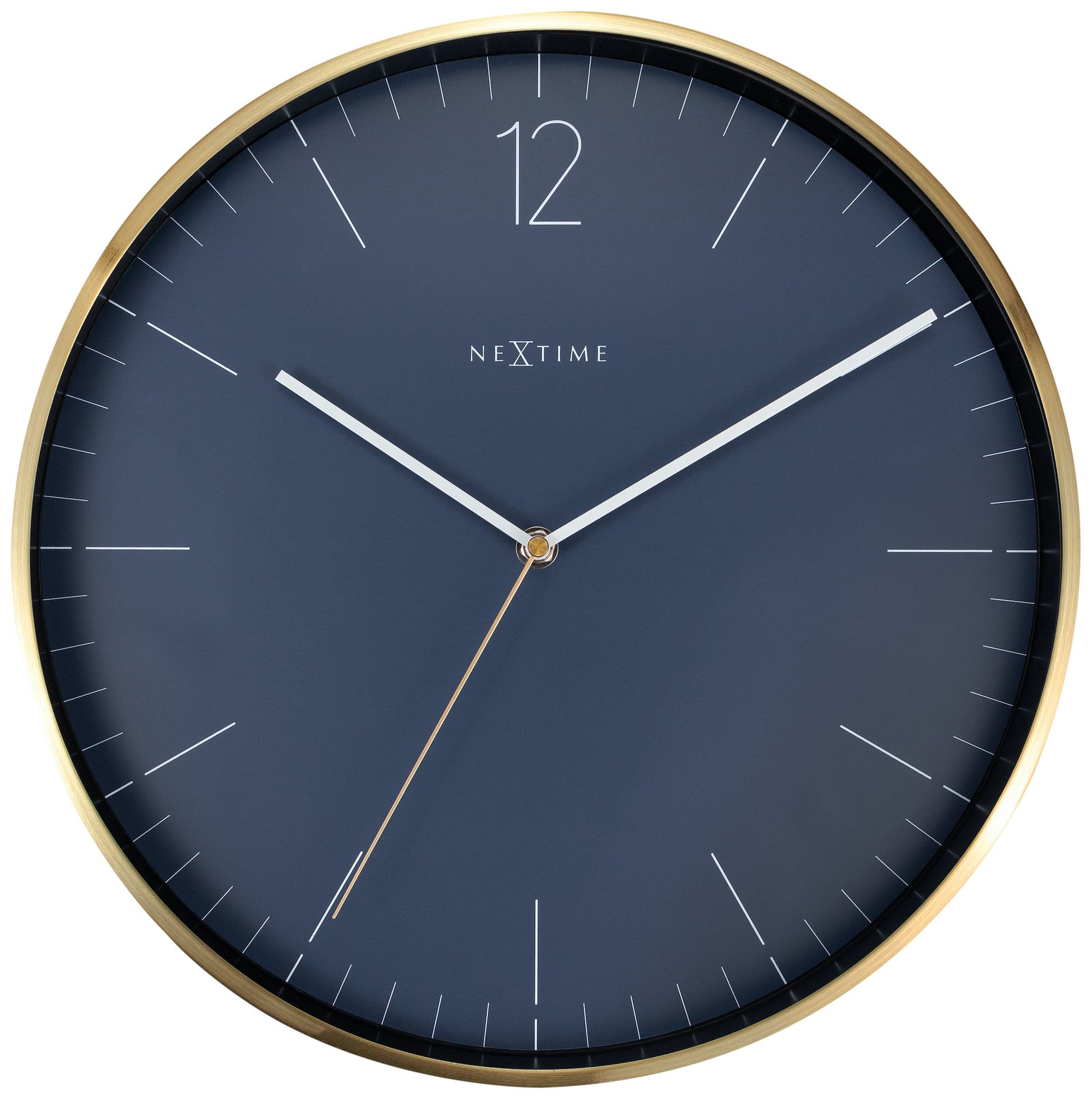 nextime-essential-gold-wanduhr-analog-34-cm-glas-metall-vintage-lautlos image 1