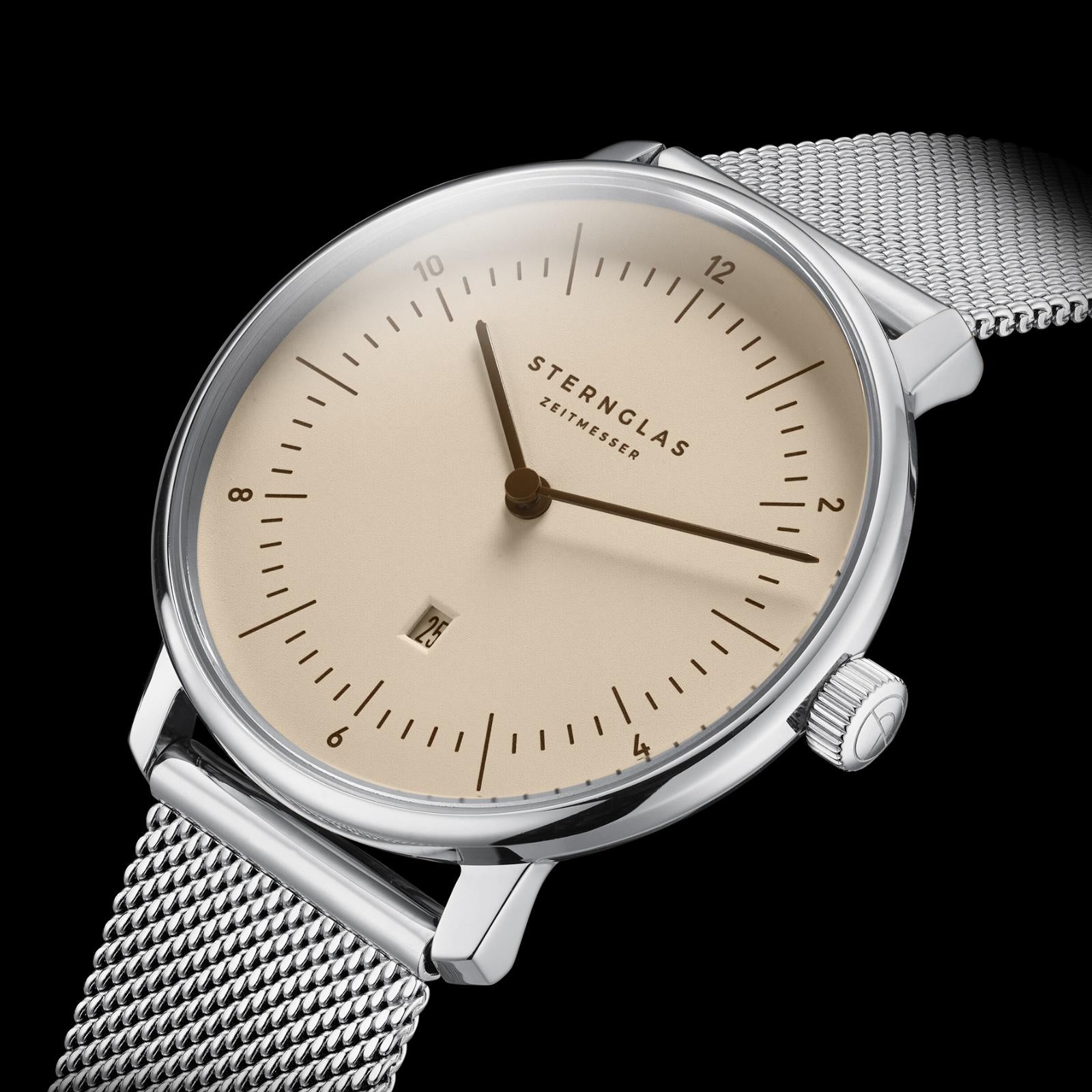sternglas-naos-xs-quarzuhr-33-mm-sandbraun-silber image 2