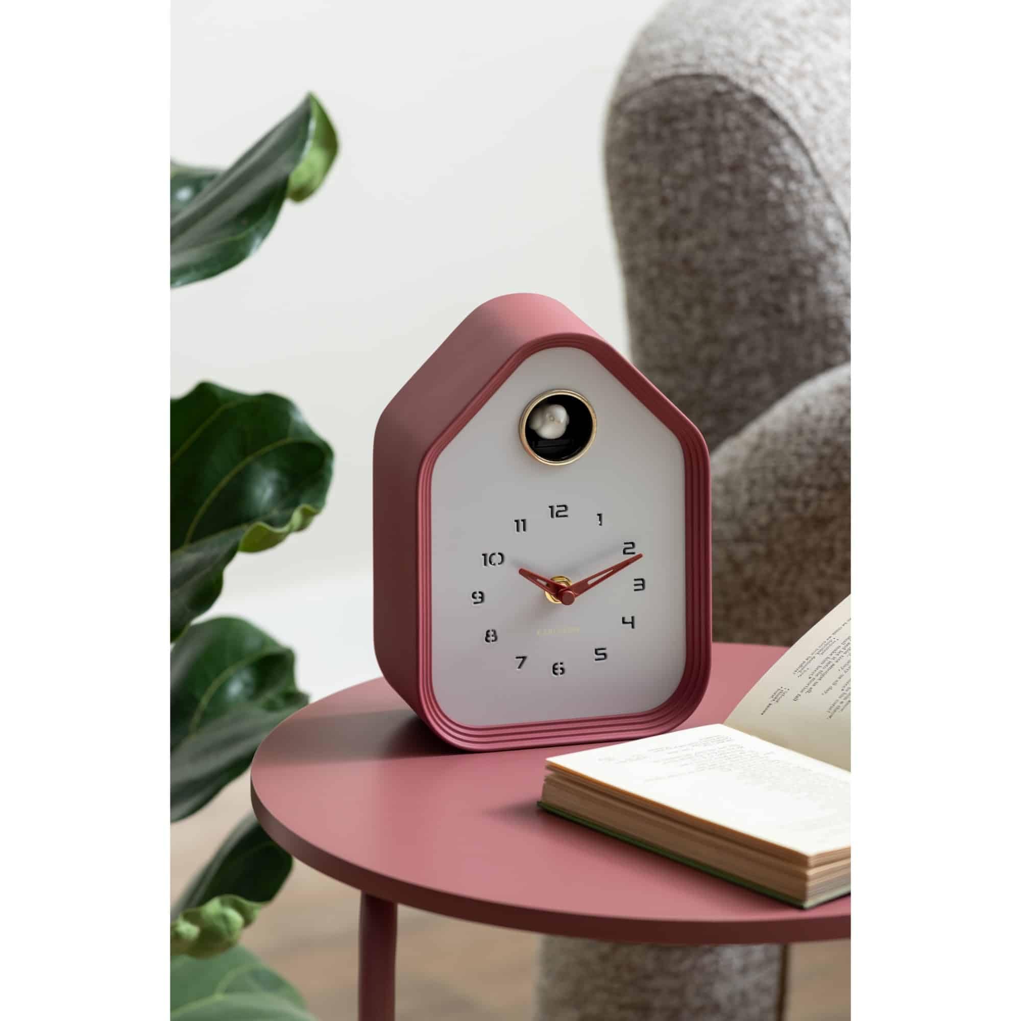 karlsson-reina-cuckoo-wand-tischuhr-bordeaux-7-4x14-4x20-4cm image 2