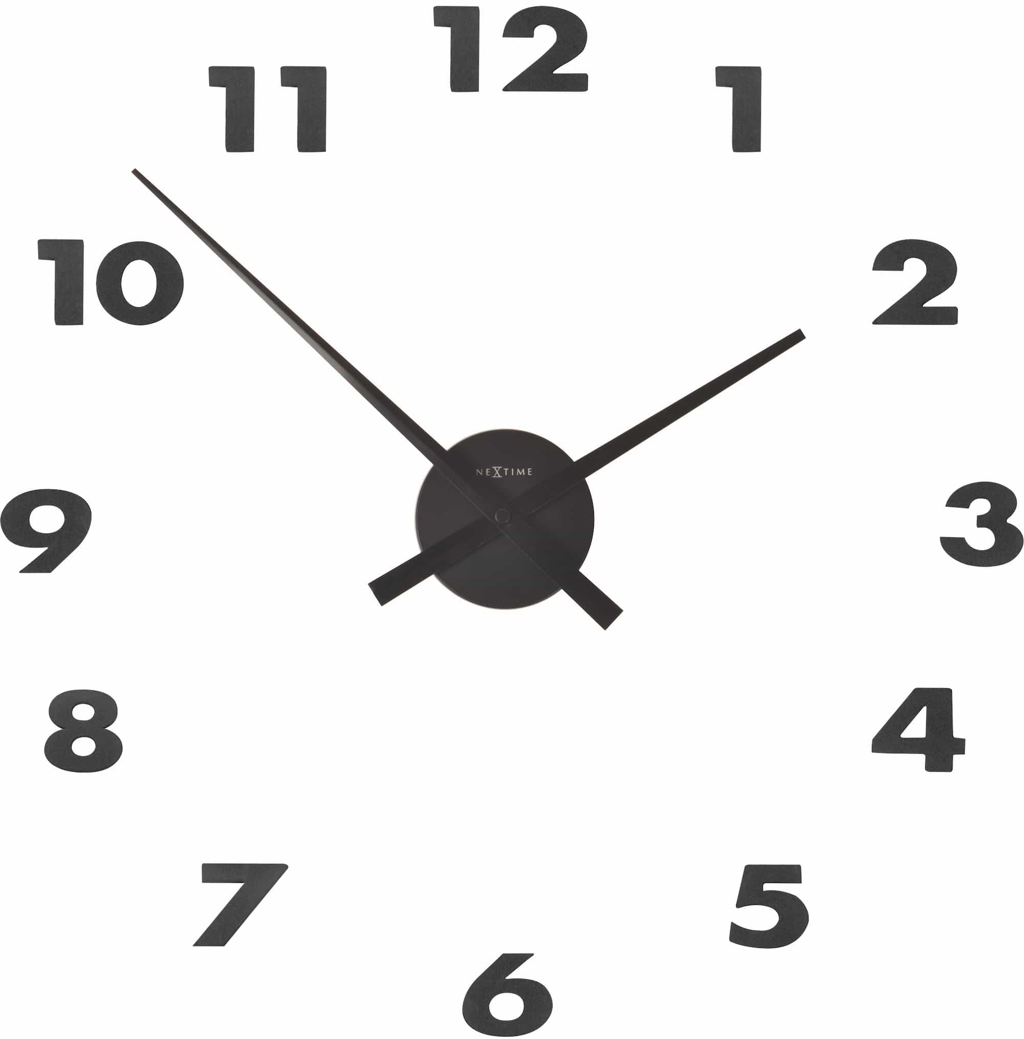 nextime-small-hands-wanduhr-48-cm-aluminium-diy-klebeziffern-schwarz image 1