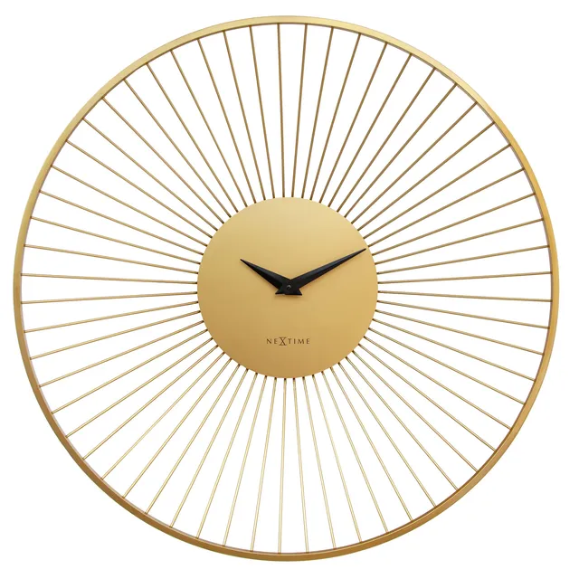 nextime-vasco-round-wanduhr-80cm-analog-metall-gold image 1