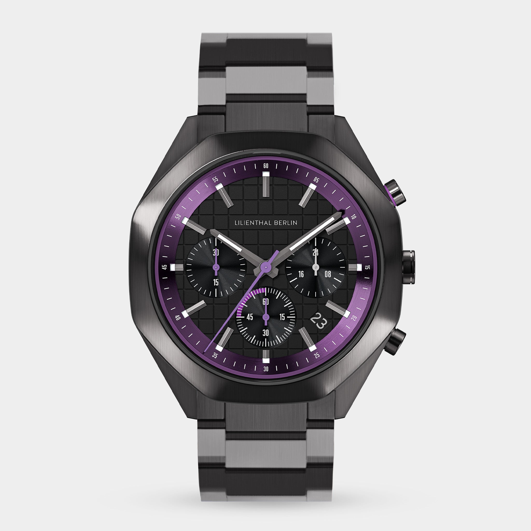 lilienthal-berlin-octachrono-dark-silver-purple-chronograph-40-mm image 1