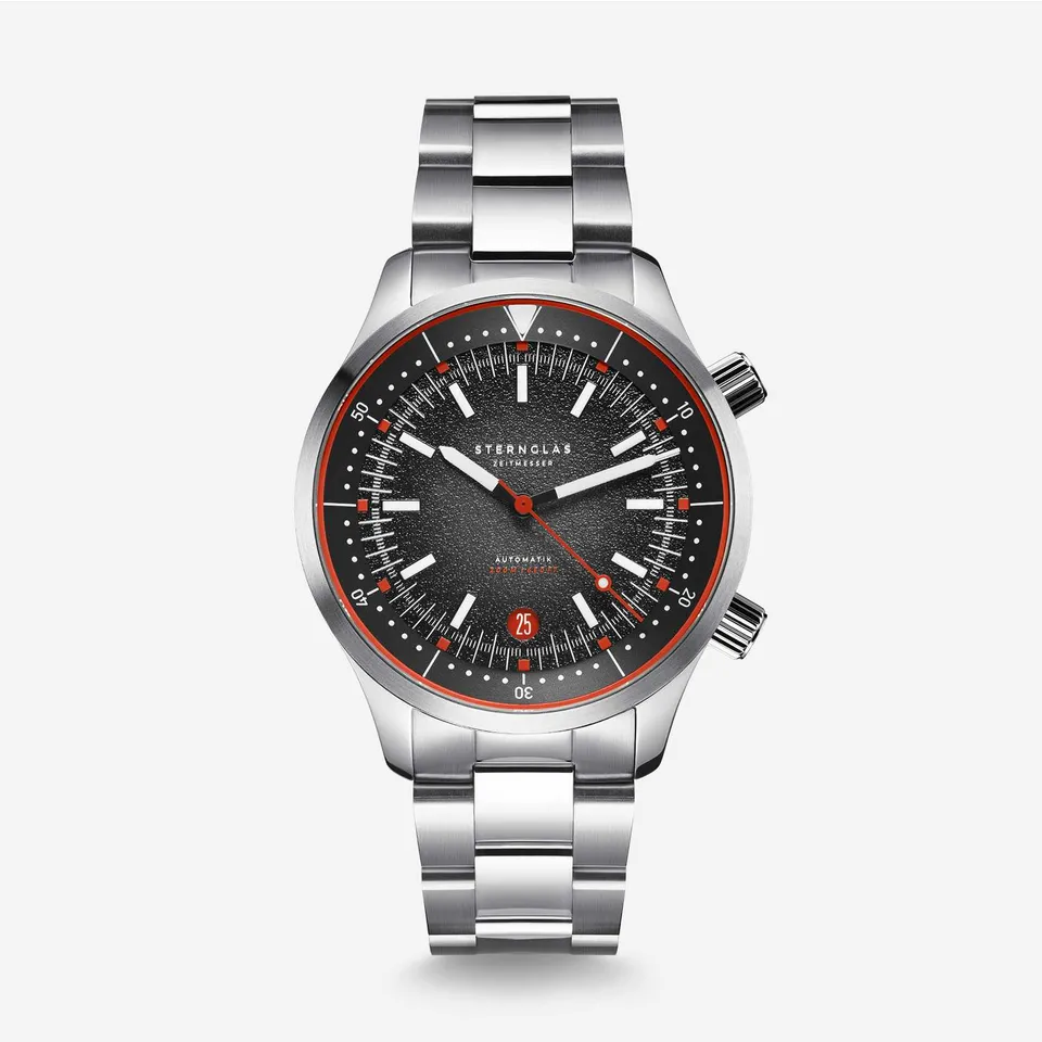 sternglas-merion-automatik-schwarz-rot-42mm-kautschuk-taucheruhr image 1