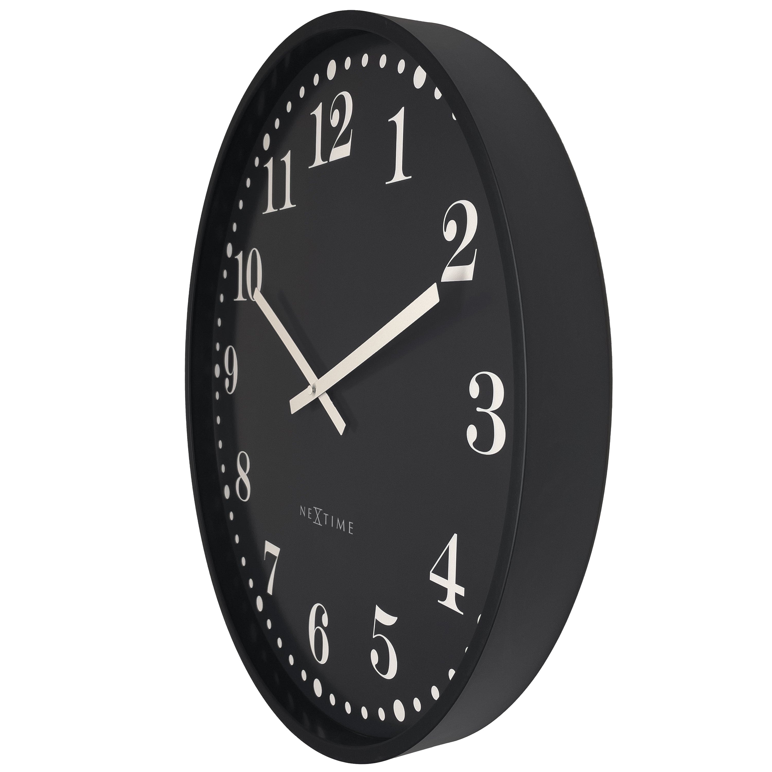 nextime-dickens-large-wanduhr-50cm-analog-schwarz-wei-kunststoff image 3