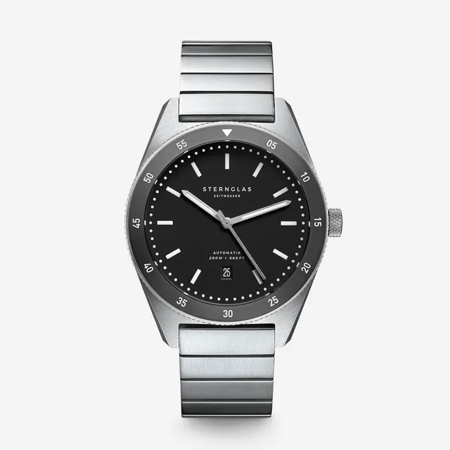 sternglas-marus-automatik-taucheruhr-42-mm-schwarz-edelstahl-blockarmband image 1