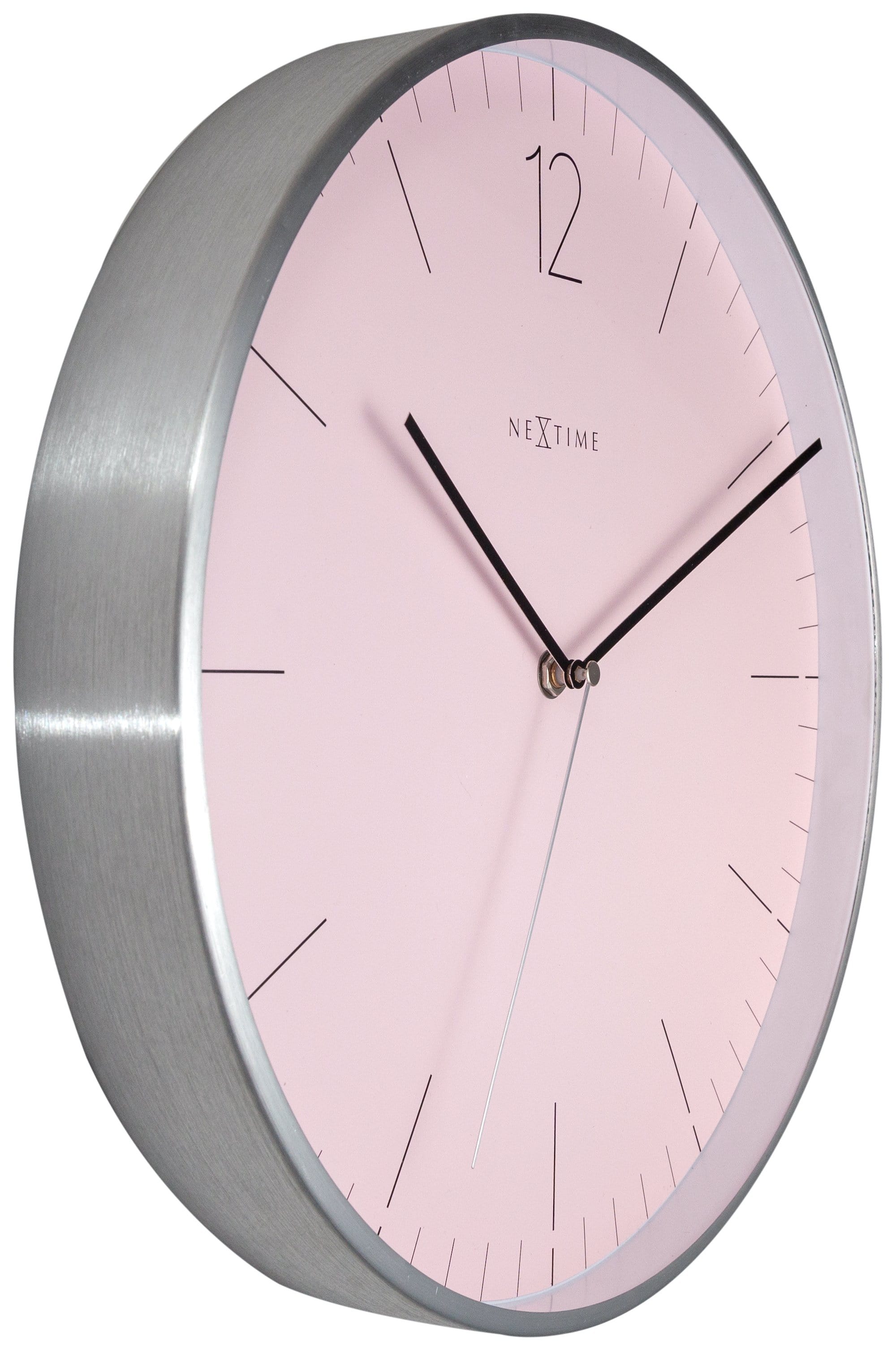 nextime-essential-silver-wanduhr-34-cm-glas-metall-mit-index image 2