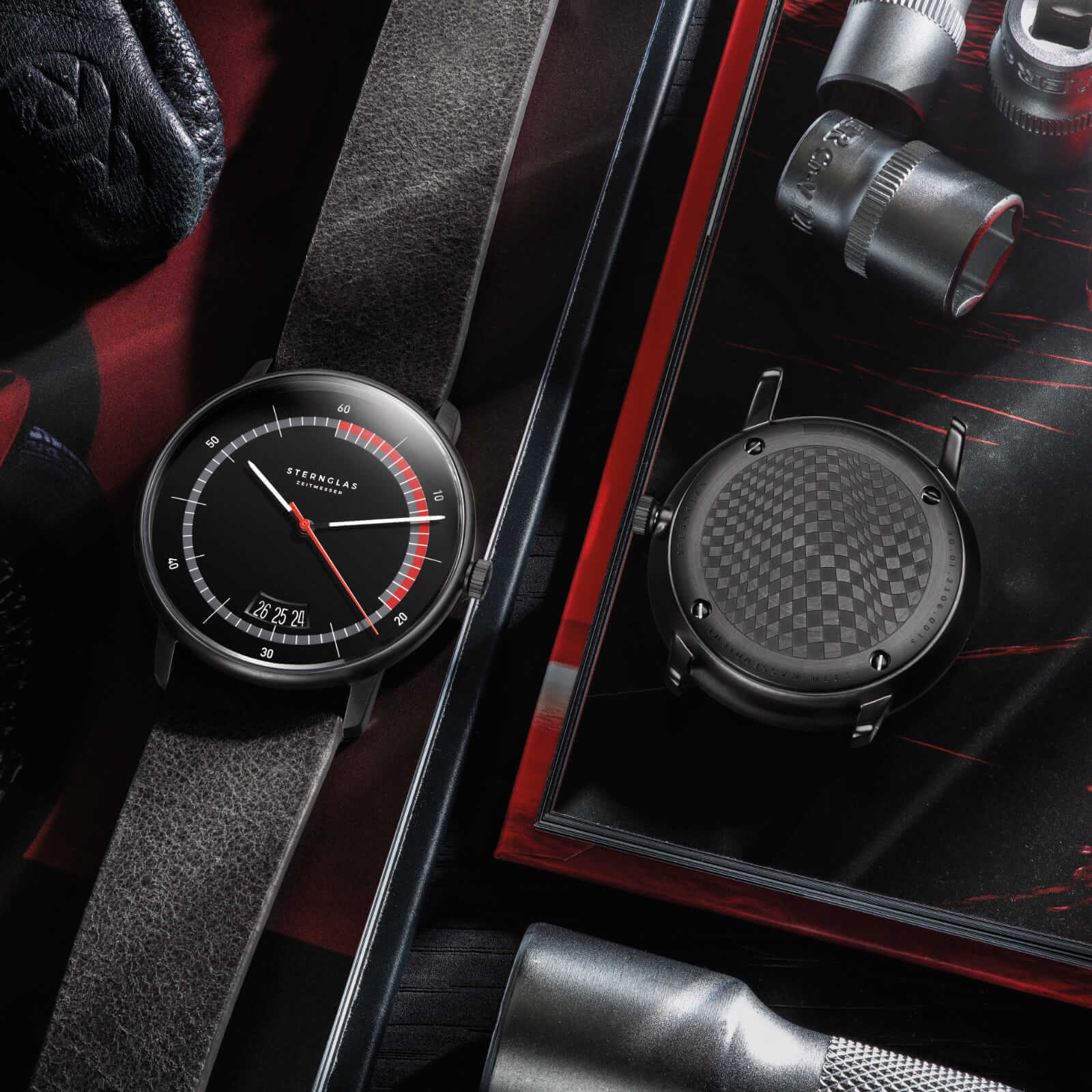 sternglas-naos-edition-sport-38-mm-limitierte-sportuhr-mit-rotem-sekundenzeiger image 5
