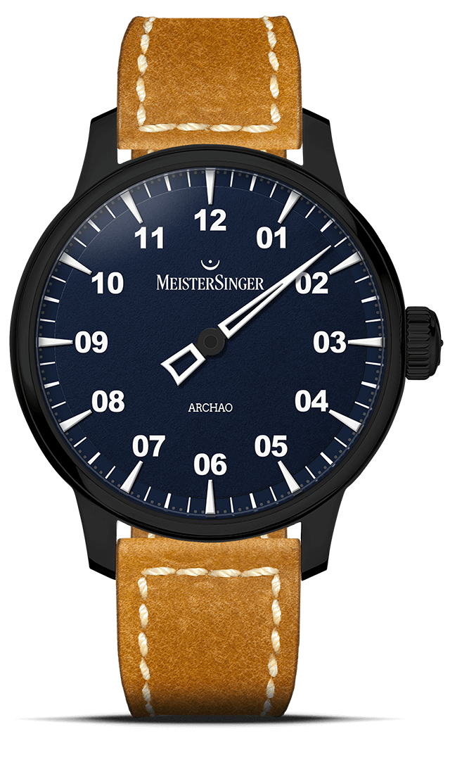 meistersinger-archao-dlc-einzeiger-armbanduhr-blau image 1