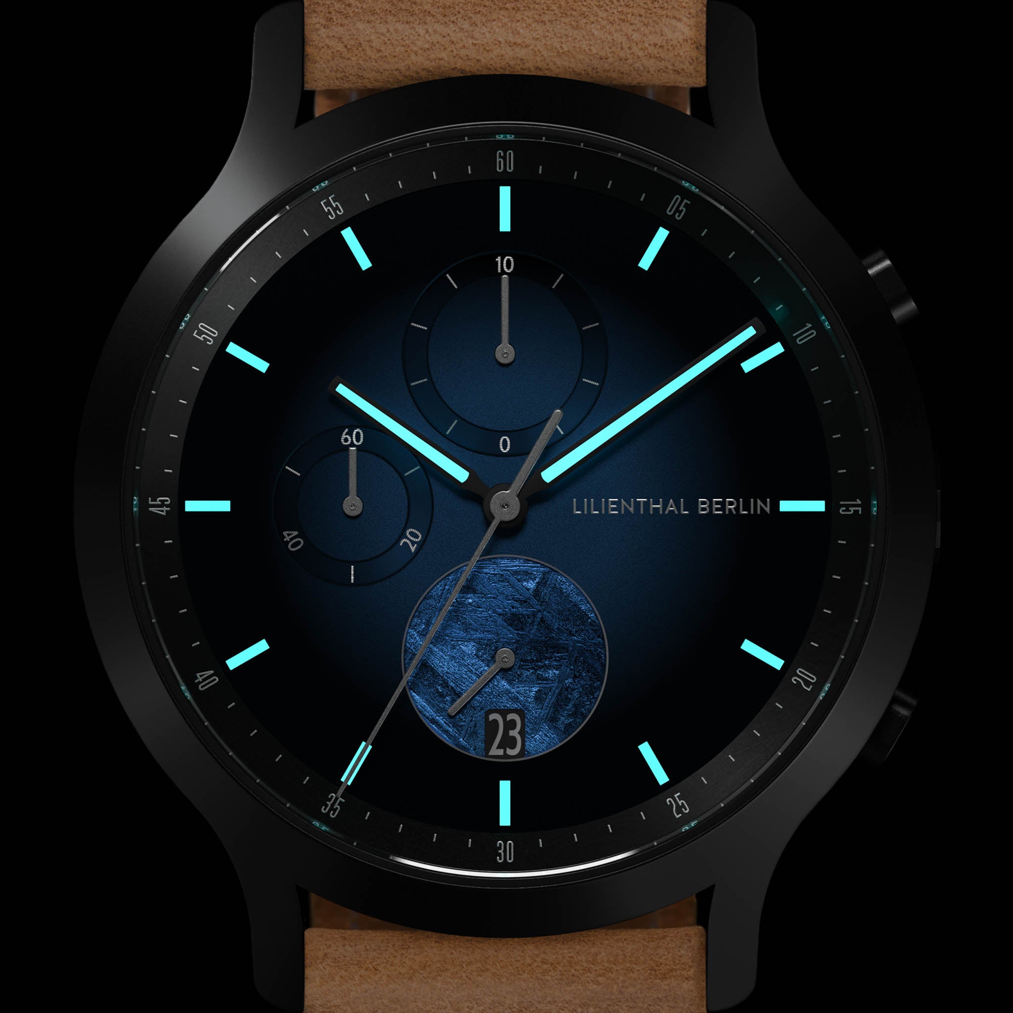 lilienthal-berlin-chronograph-meteorite-armbanduhr-blue-flare-2 image 7