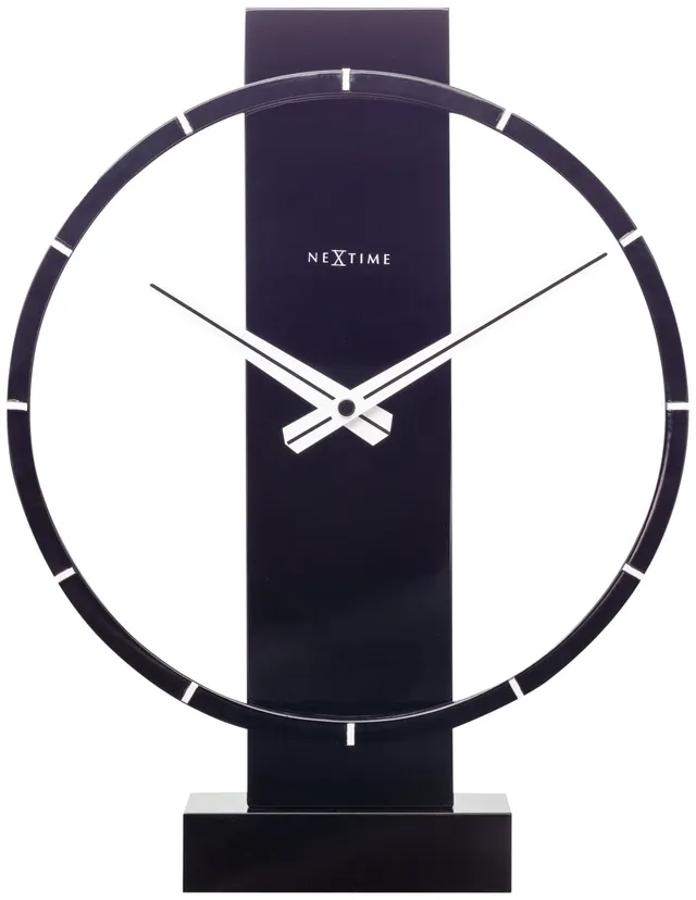 nextime-carl-small-tischuhr-wanduhr-34x27-cm-holz-schwarz image 1