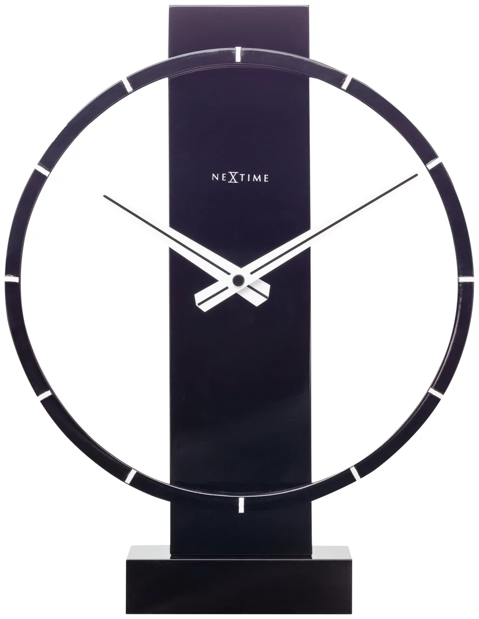 nextime-carl-small-tischuhr-wanduhr-34x27-cm-holz-schwarz image 1