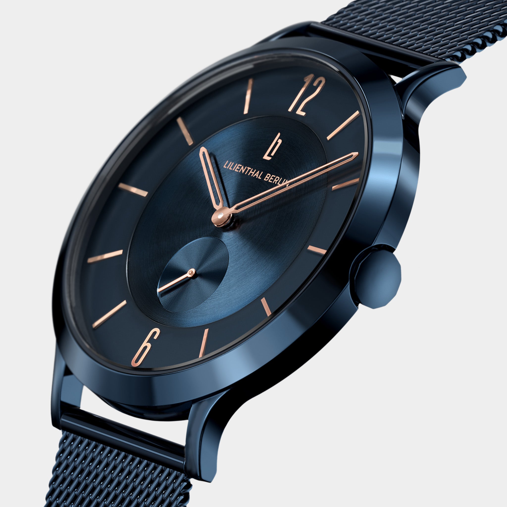 lilienthal-berlin-the-classic-damenuhr-blue-rose-gold image 2