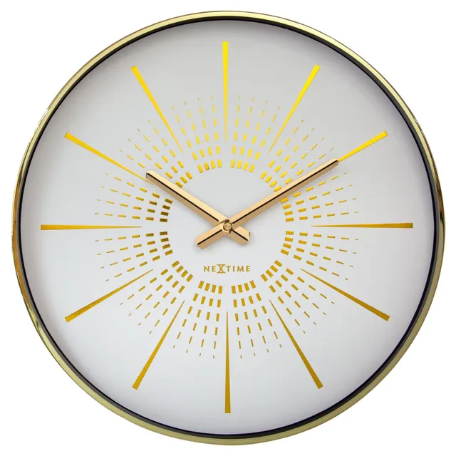nextime-excentric-wanduhr-40-cm-silent-metall-gold-wei image 1