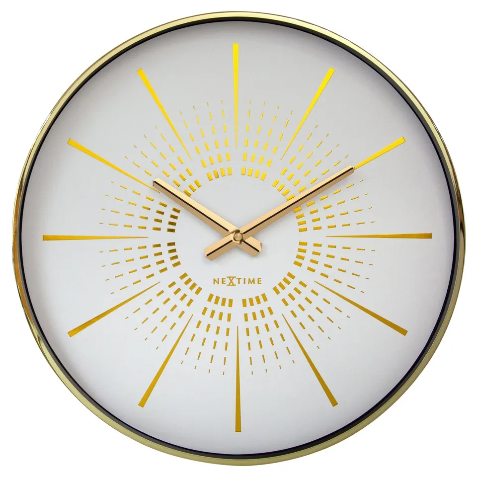 nextime-excentric-wanduhr-40-cm-silent-metall-gold-wei image 1
