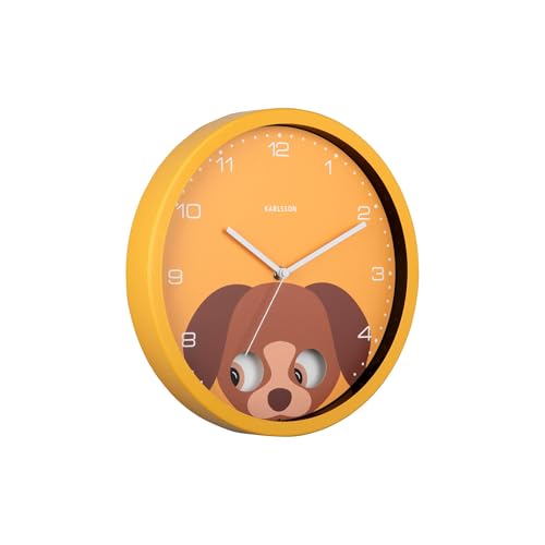 karlsson-peekaboo-dog-wanduhr-gelb-30-8x4-5x30-8-cm image 6