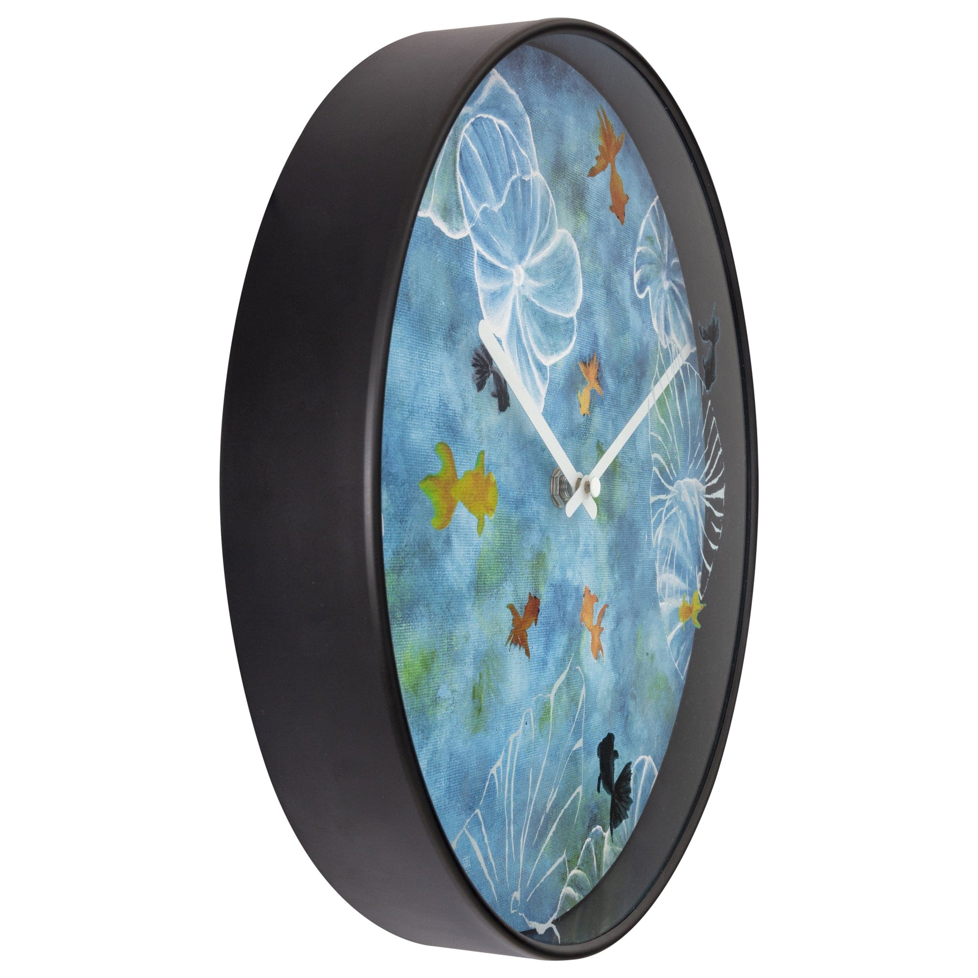 nextime-pond-wanduhr-30-cm-analog-blau-kunststoff-lautlos image 2
