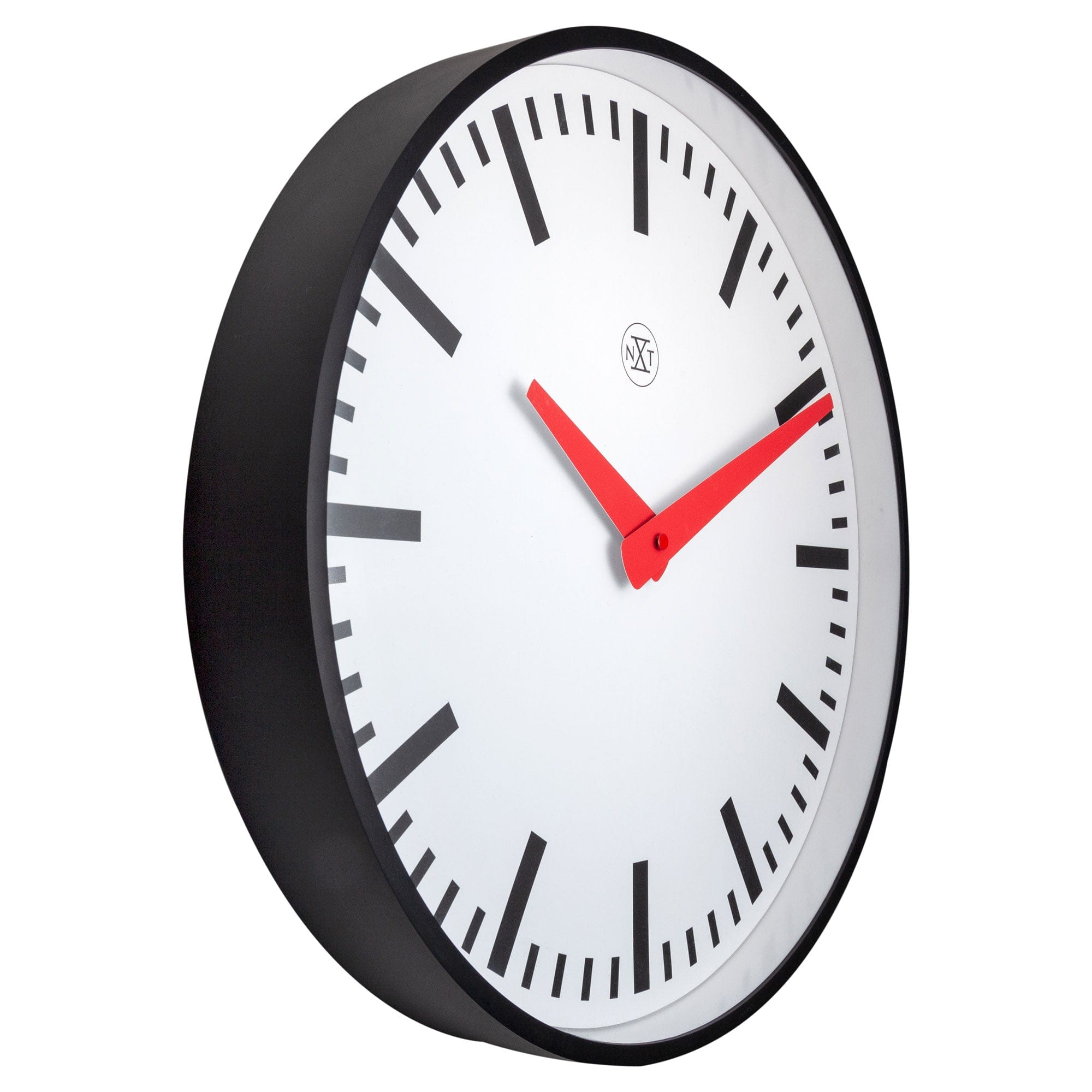 nextime-newcastle-wanduhr-25-5-cm-lautlos-schwarz-wei image 2