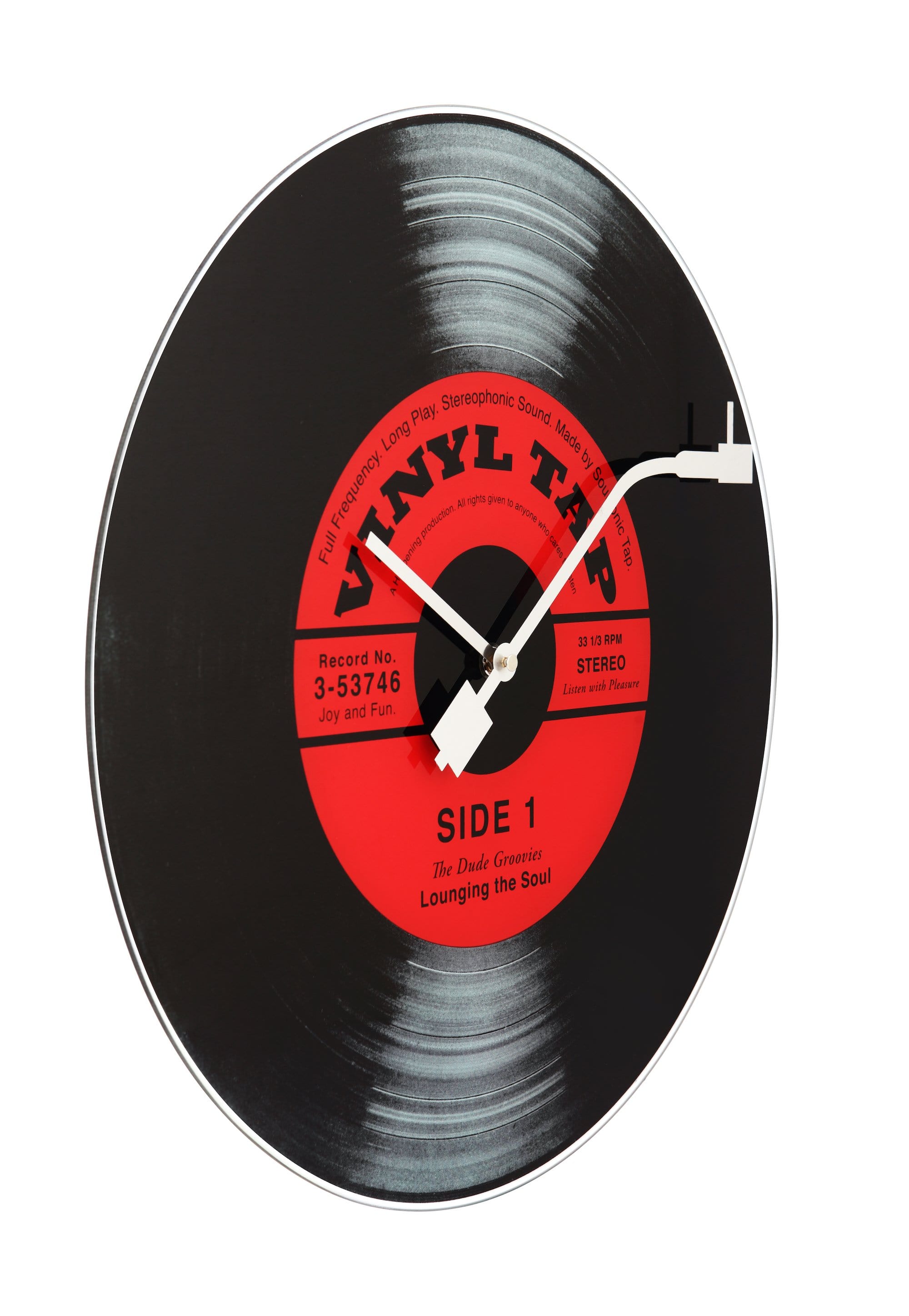 nextime-vinyl-tap-wanduhr-43-cm-lautlos-glas-lp-design-schwarz image 2