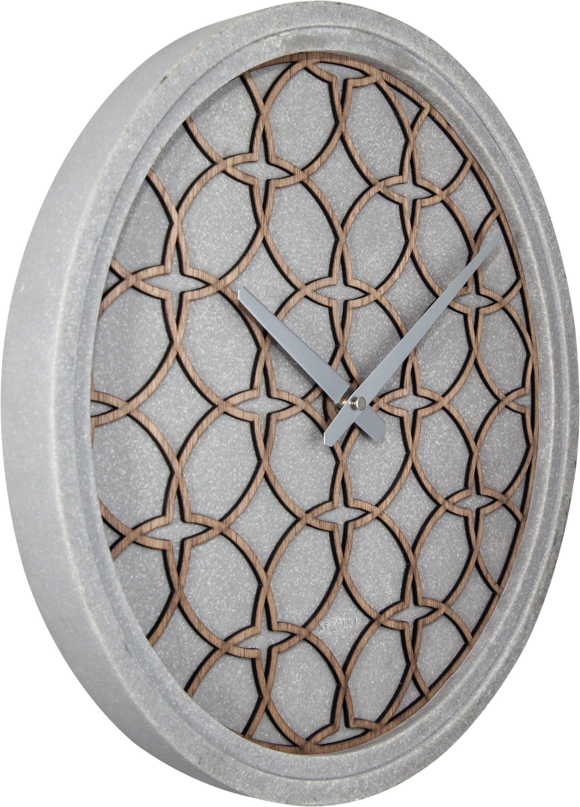 nextime-concreto-love-wanduhr-39-5-cm-polyresin-holz-grau image 2