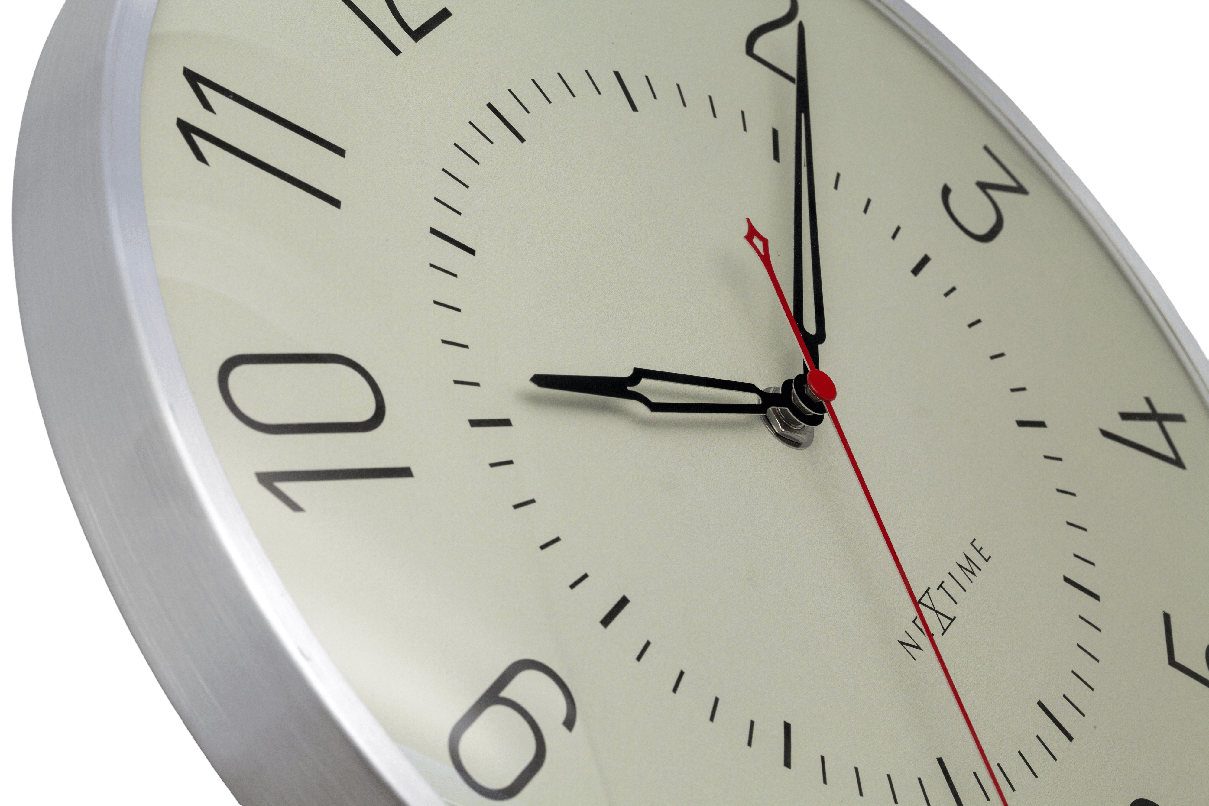 nextime-rotterdam-wanduhr-30-5-cm-aluminium-mit-gew-lbtem-glas-silent image 5