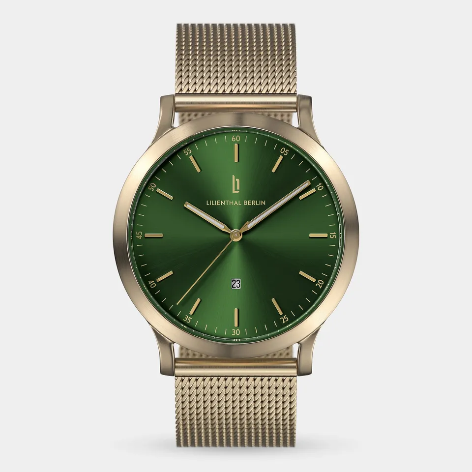 lilienthal-berlin-huxley-armbanduhr-beige-gold-green-40-mm-2 image 1