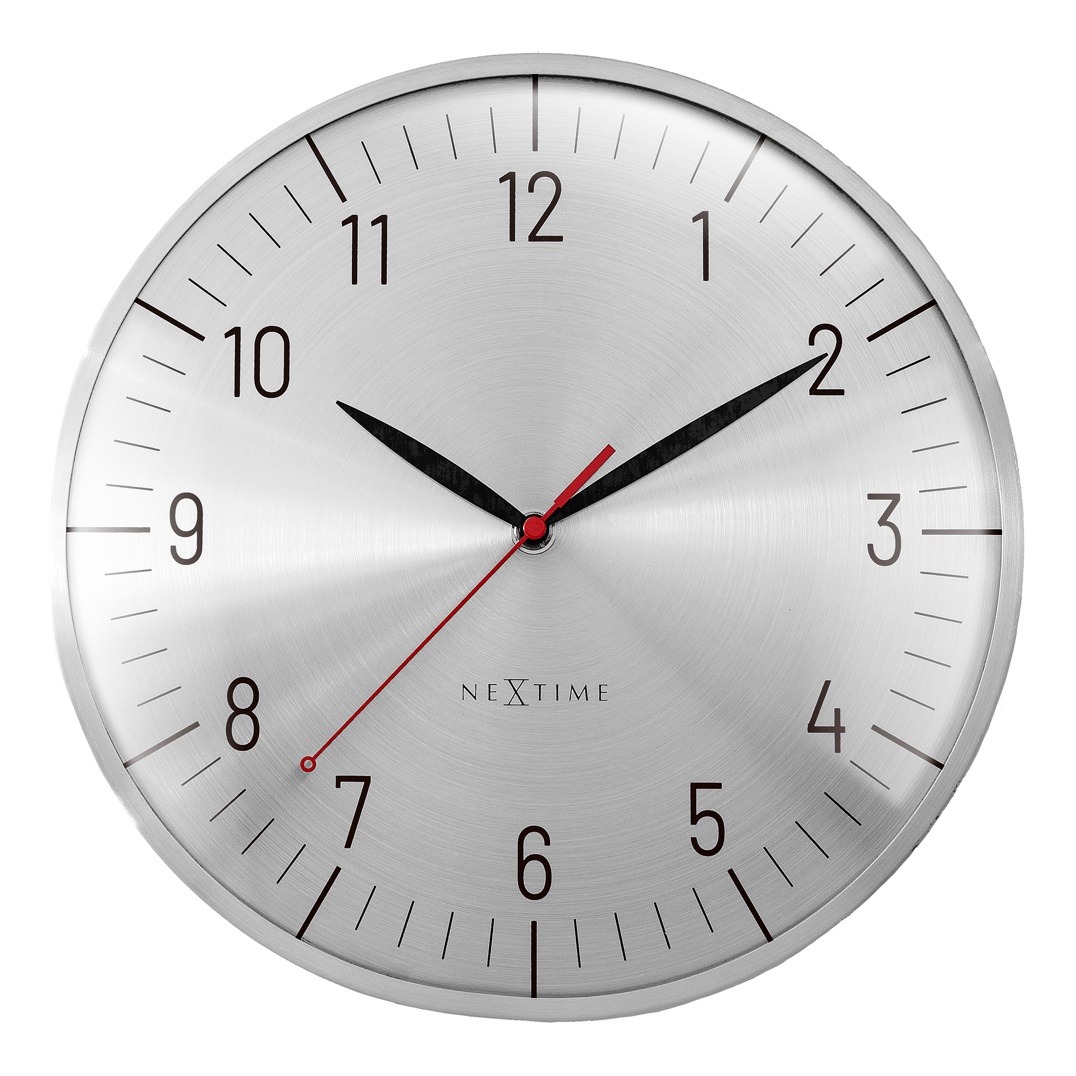nextime-frankfurt-wanduhr-30-5-cm-aluminium-mit-dome-glas-leise image 1