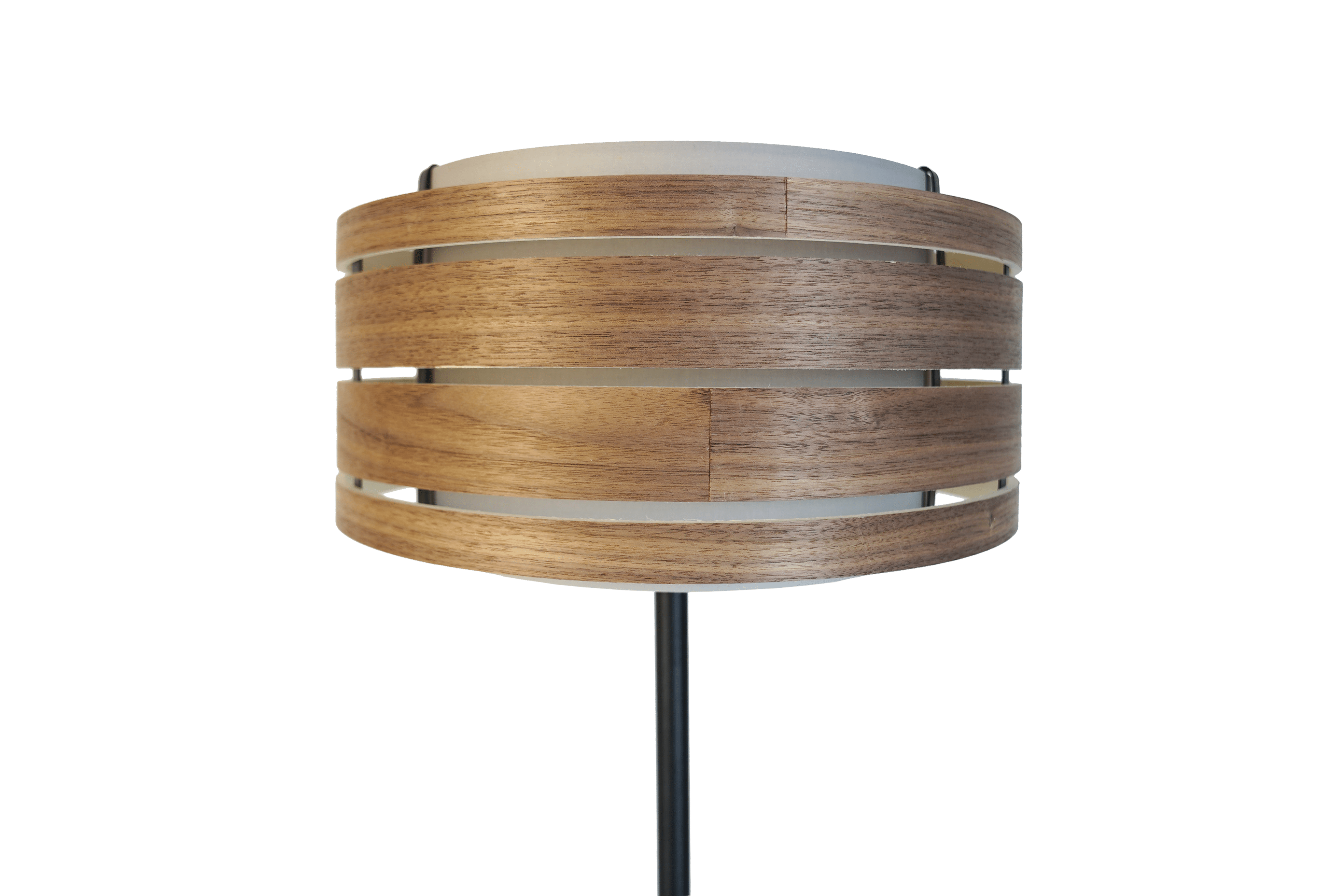 nextime-lampenschirm-l-holz-stoff-406-mm-walnuss-schwarz image 1