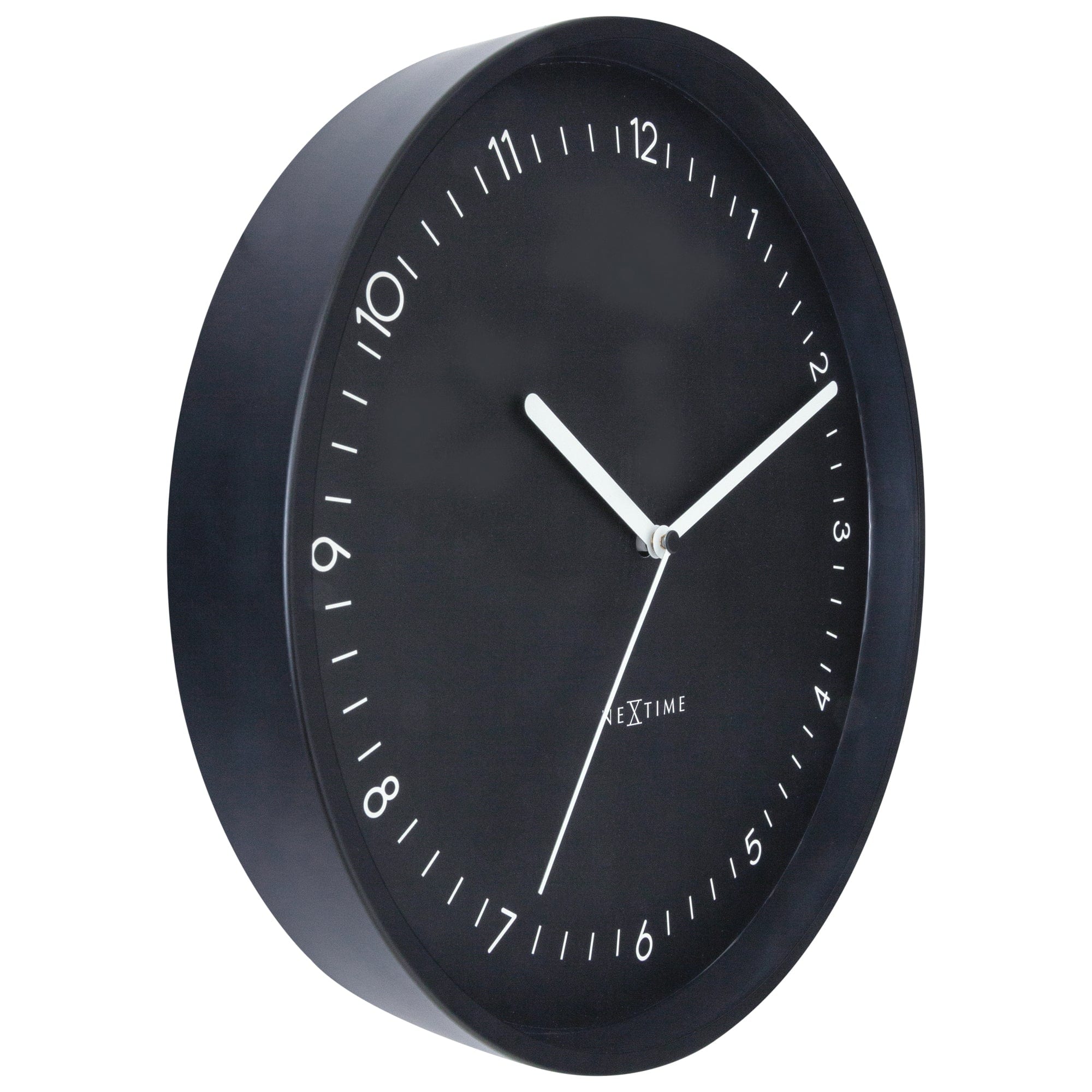 nextime-berlin-wanduhr-30cm-lautlos-aluminium-schwarz-gelb-design-jette-scheib image 2