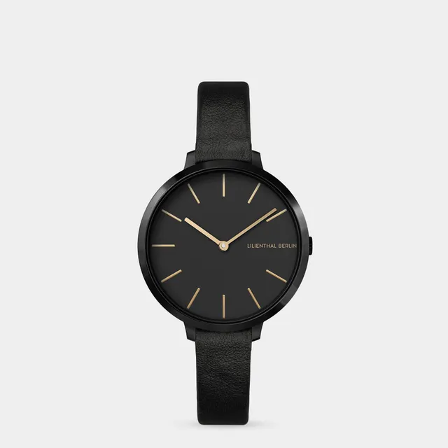 lilienthal-berlin-rosalux-damenuhr-black-gold-30-mm-edelstahl image 1