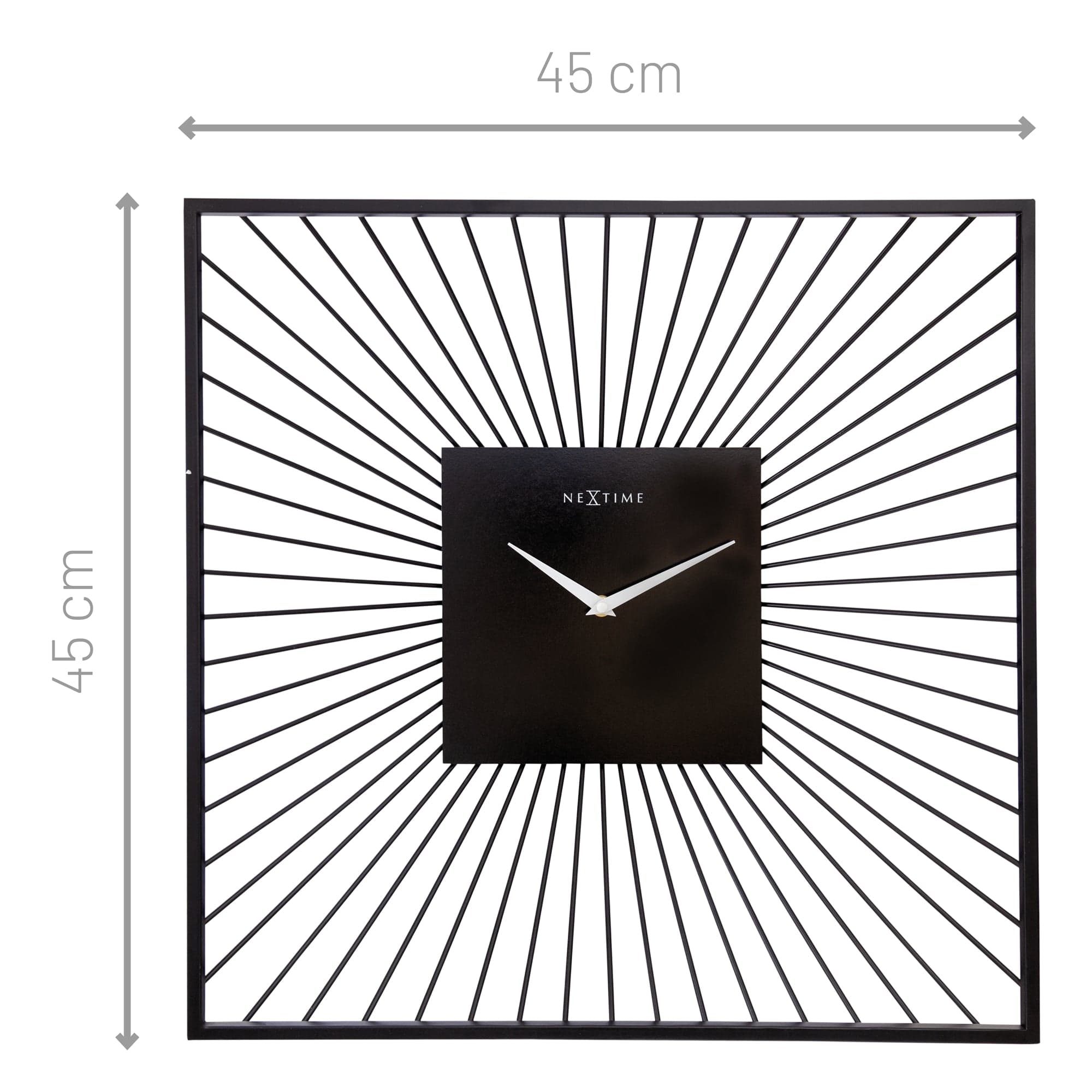 nextime-vasco-square-wanduhr-45x45cm-lautlos-schwarz-metall image 4