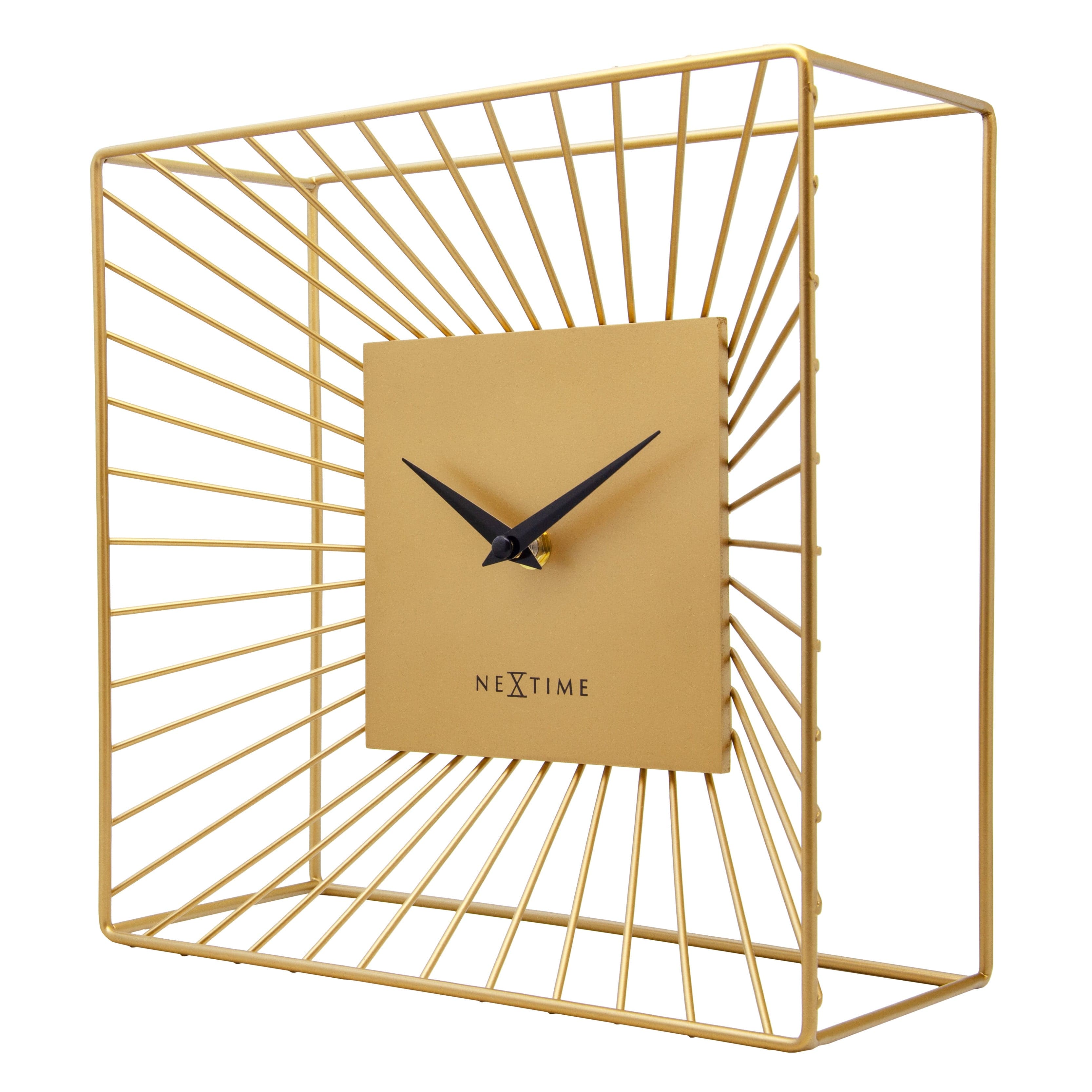nextime-vasco-table-wand-tischuhr-25x25x12-cm-gold-metall image 5