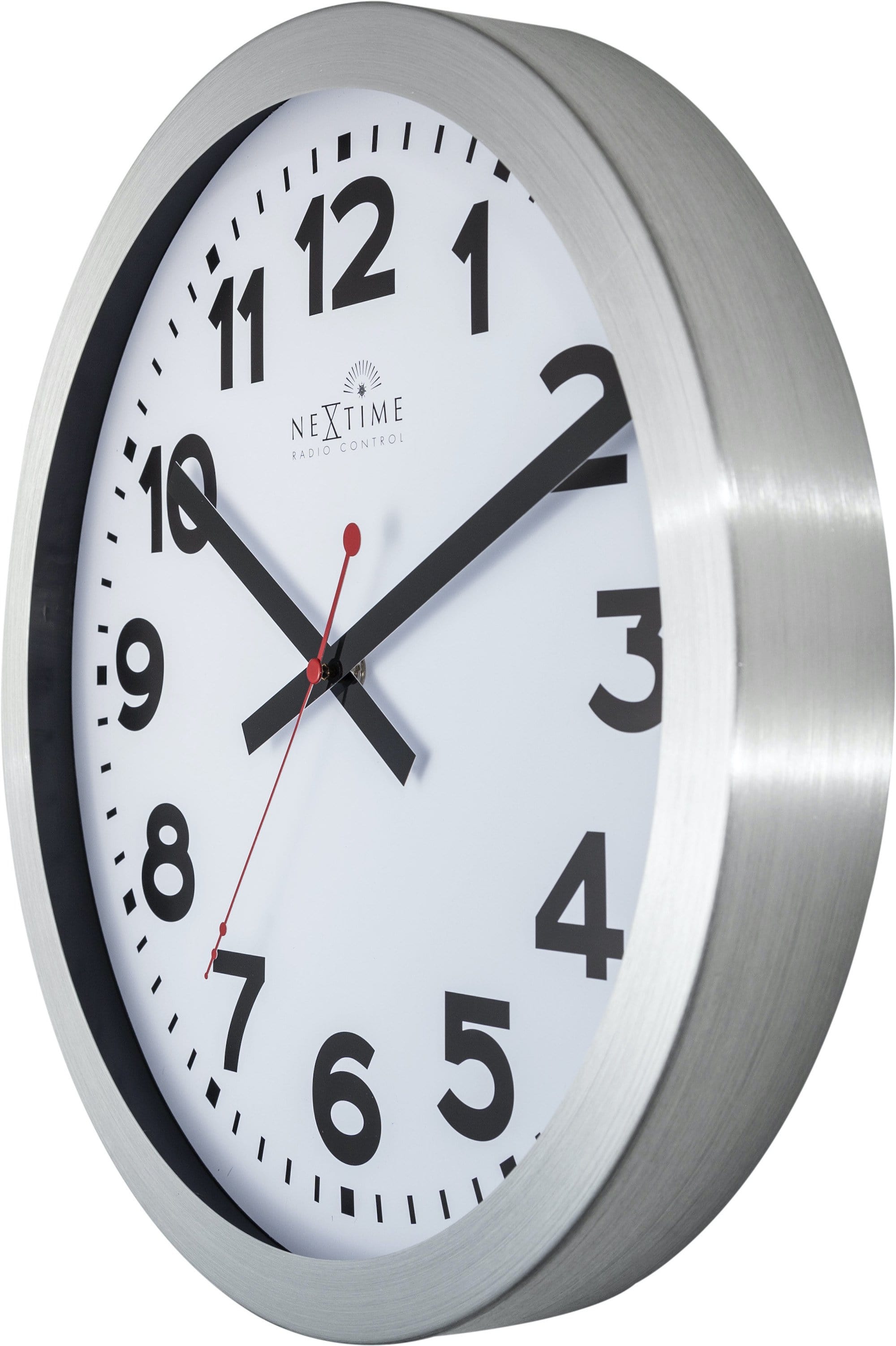 nextime-station-radio-controlled-dcf-wanduhr-35-cm-aluminium-wei image 4