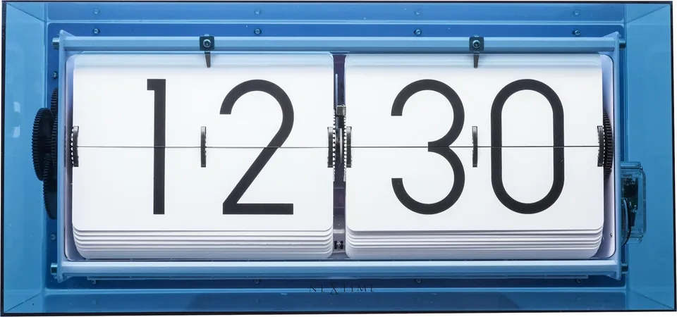 nextime-big-flip-clear-flip-uhr-tischuhr-36-cm-acryl-blau-digital image 1