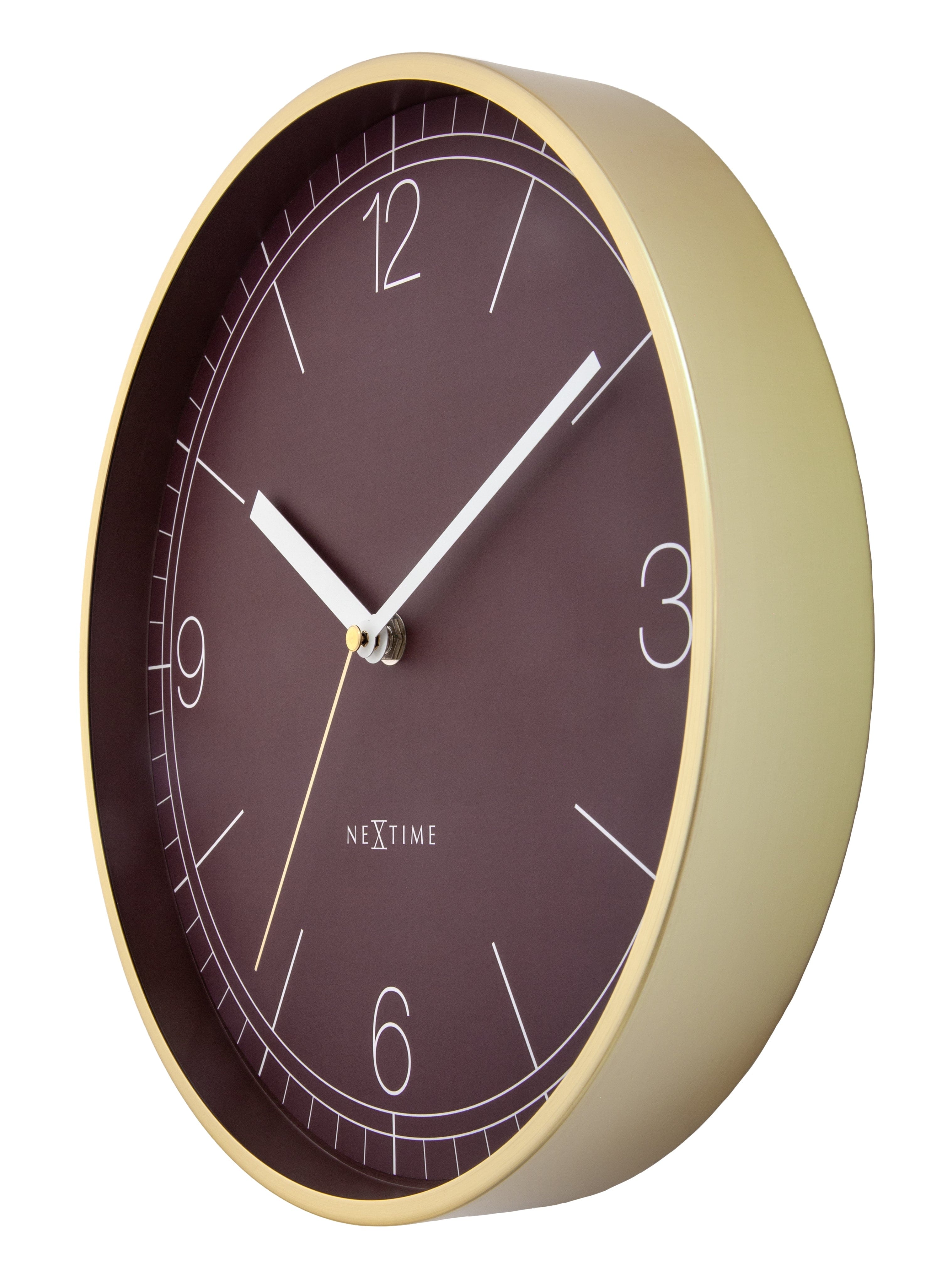nextime-nova-wanduhr-30-cm-aluminium-gold-lautlos image 8