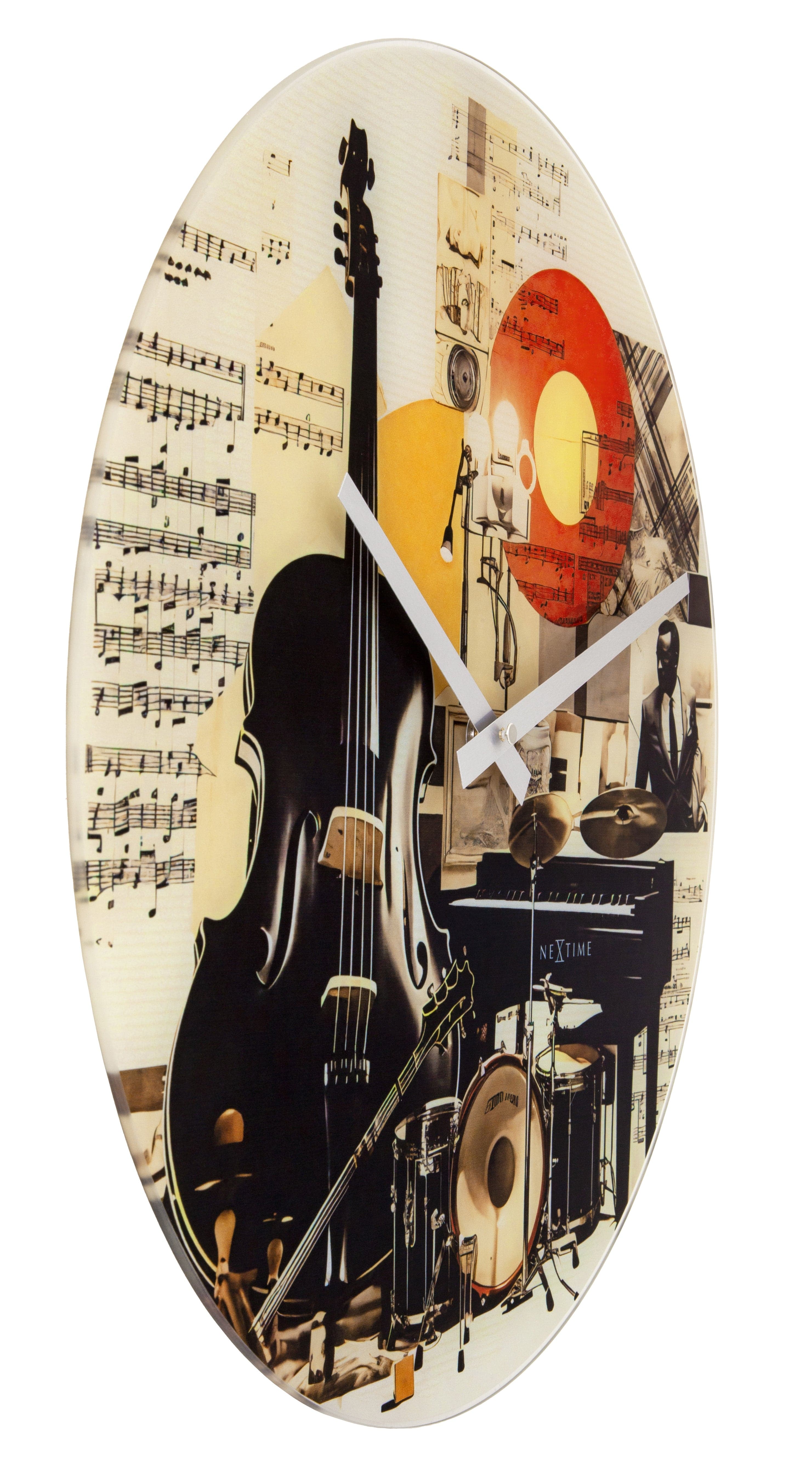 nextime-blues-wanduhr-43-cm-glas-multicolor-lautlos image 2