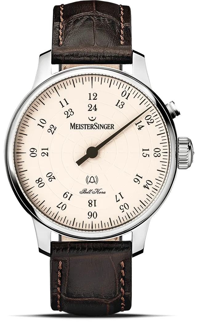 meistersinger-bell-hora-elfenbein-einzeiger-armbanduhr-mit-ton image 1