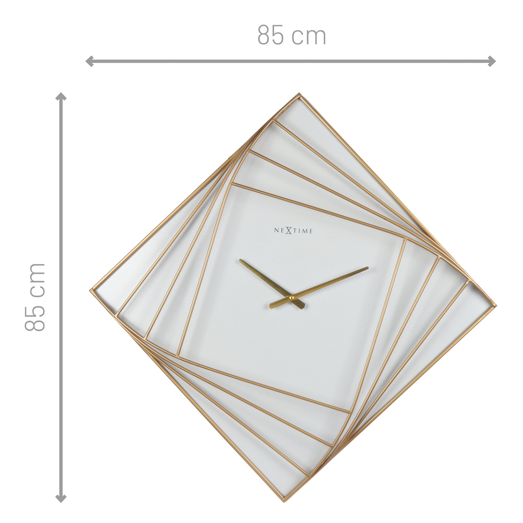 nextime-turning-square-wanduhr-85x85-cm-metall-wei-gold image 5