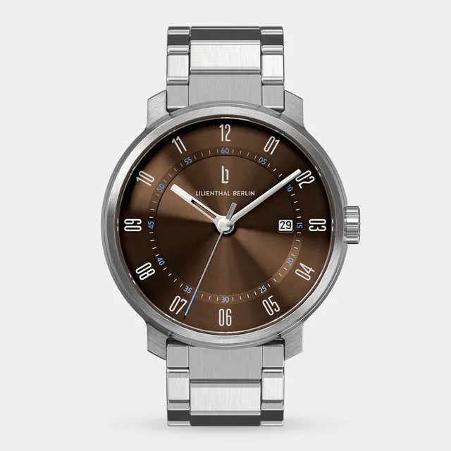 lilienthal-berlin-neolux-silver-brown-automatik-uhr-42-mm image 1