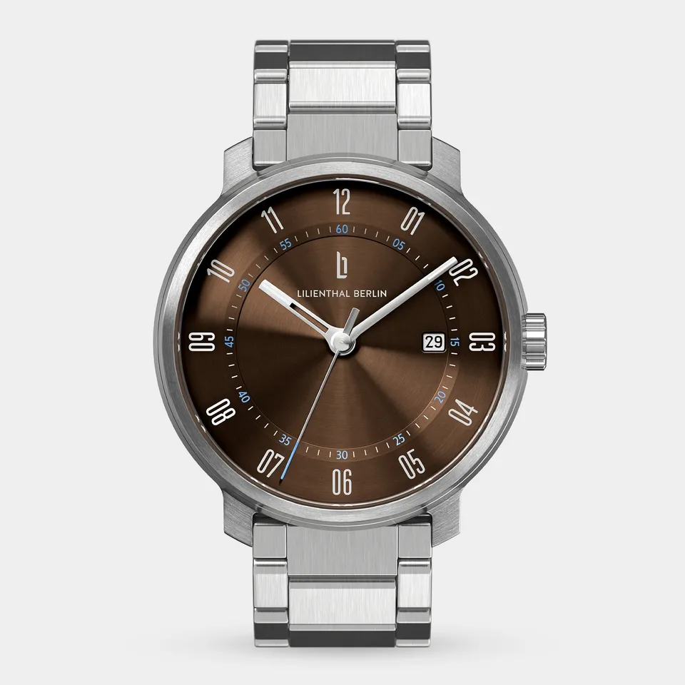 lilienthal-berlin-neolux-silver-brown-automatik-uhr-42-mm image 1