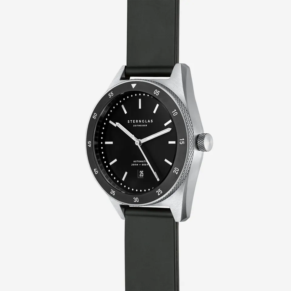 sternglas-marus-schwarz-automatikuhr-42-mm-taucheruhr-kautschuk-20-atm image 1