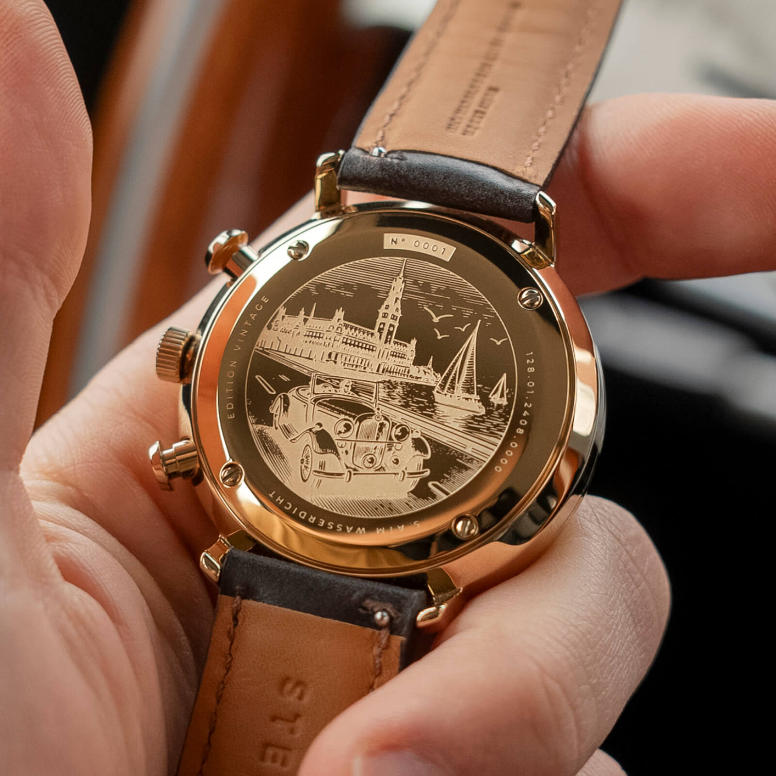 sternglas-hamburg-chrono-edition-vintage-herrenuhr-42-mm-gold-leder image 7