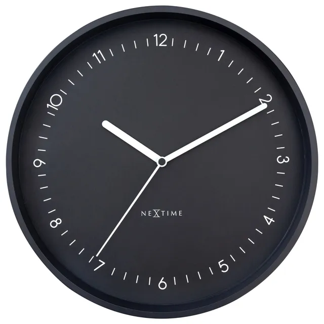 nextime-berlin-wanduhr-30cm-lautlos-aluminium-schwarz-gelb-design-jette-scheib image 1