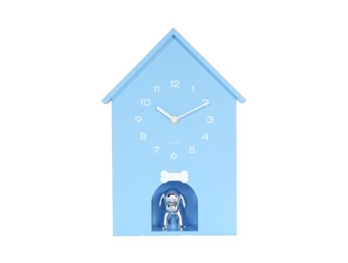 karlsson-dog-house-wanduhr-blau-24-9x9x27-cm-hundeh-tten-design-mit-kunststoff image 6