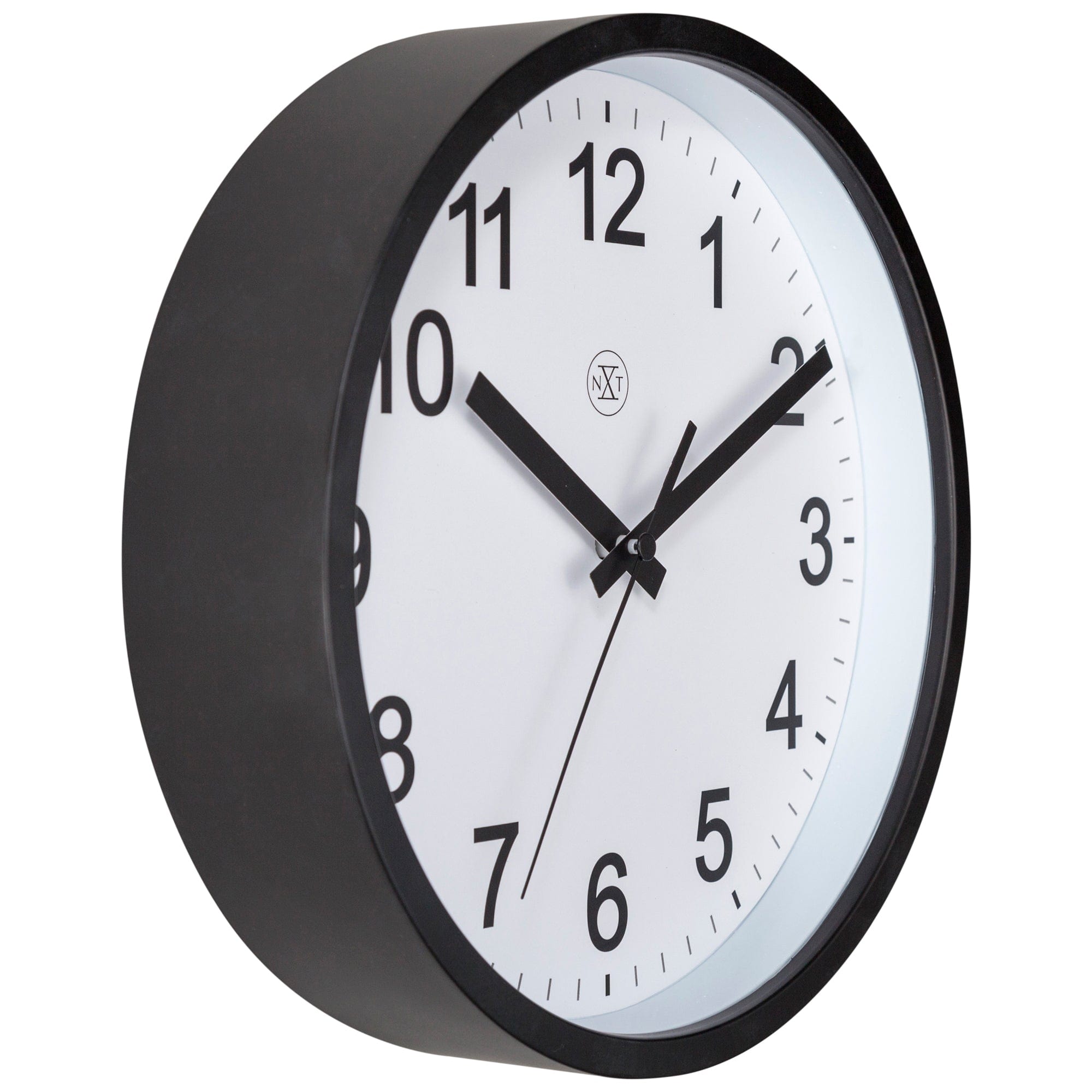 nextime-robust-wanduhr-25-5-cm-lautlos-wei-schwarz-kunststoff image 2