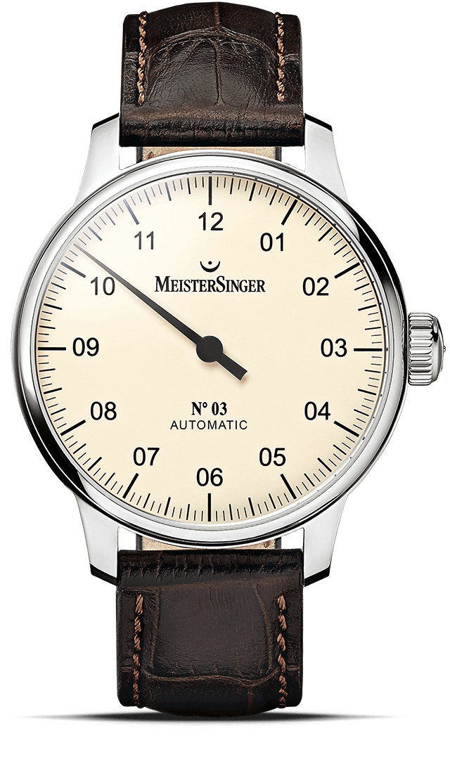 meistersinger-n-03-elfenbein-einzeiger-armbanduhr image 1