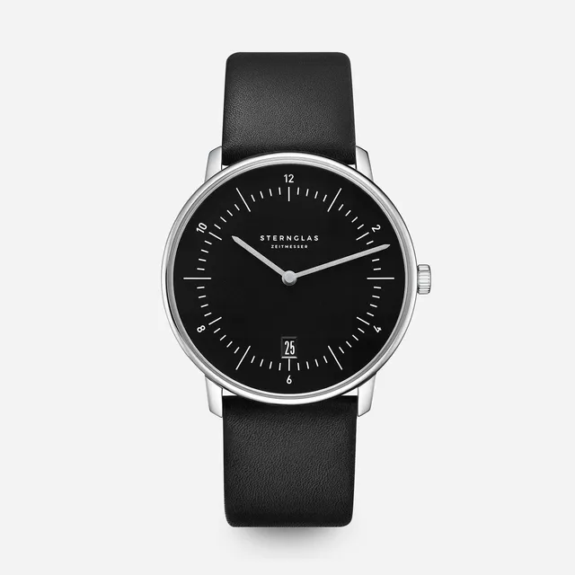sternglas-naos-pianoschwarz-armbanduhr-38-mm-quarz-saphirglas-leder image 1