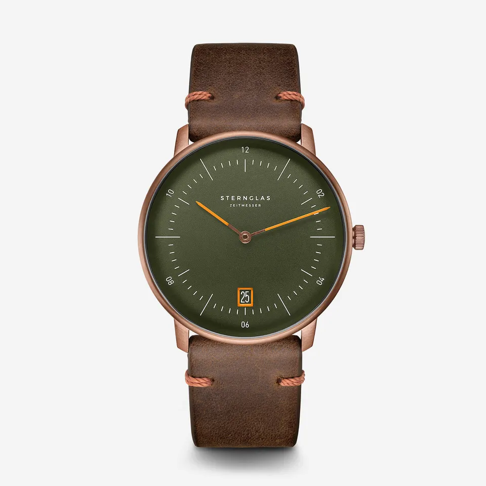 sternglas-naos-edition-bronze-quarzuhr-38-mm-schilfgr-n image 1