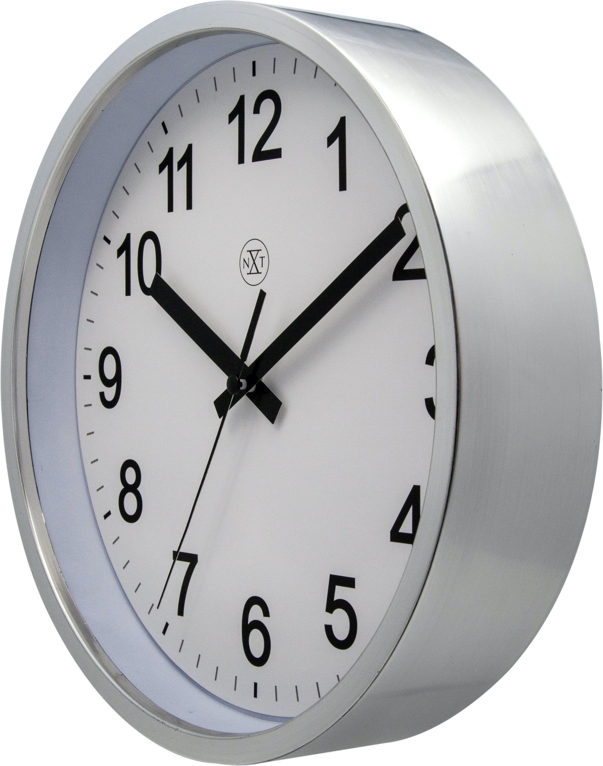 nextime-robust-wanduhr-25-5-cm-kunststoff-wei-silber image 8