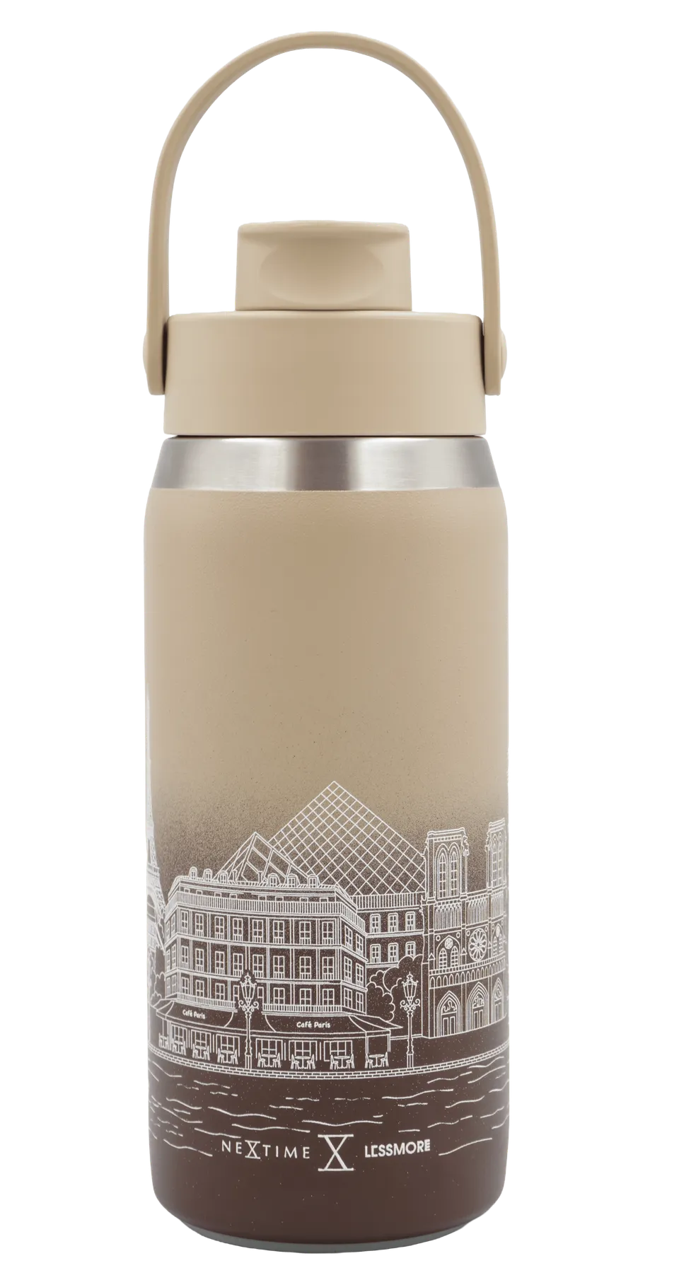 nextime-skyline-bottle-paris-thermoflasche-355-473-710-ml-braun image 1
